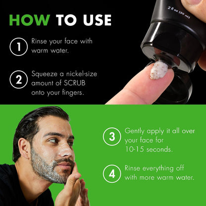 Tiege Hanley Exfoliating Face Wash for Men - Gentle Fragrance-Free Face Scrub with Apricot Seed Powder, Vitamin B3, & Allantoin, Cooling Exfoliator for Sensitive Skin, 2 FL Oz Avelisse