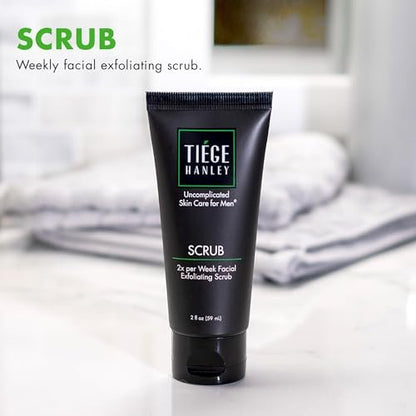 Tiege Hanley Exfoliating Face Wash for Men - Gentle Fragrance-Free Face Scrub with Apricot Seed Powder, Vitamin B3, & Allantoin, Cooling Exfoliator for Sensitive Skin, 2 FL Oz Avelisse