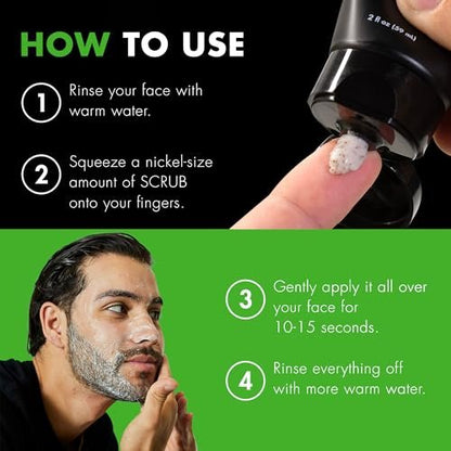 Tiege Hanley Exfoliating Face Wash for Men - Gentle Fragrance-Free Face Scrub with Apricot Seed Powder, Vitamin B3, & Allantoin, Cooling Exfoliator for Sensitive Skin, 2 FL Oz Avelisse
