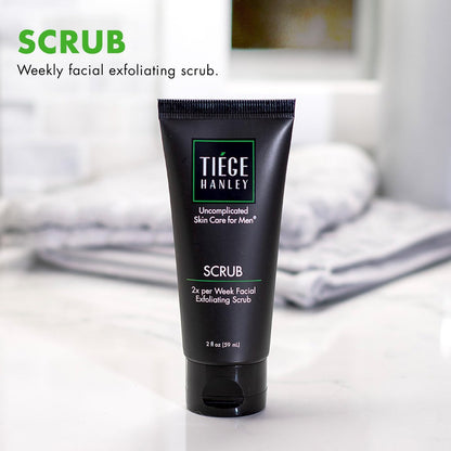 Tiege Hanley Exfoliating Face Wash for Men - Gentle Fragrance-Free Face Scrub with Apricot Seed Powder, Vitamin B3, & Allantoin, Cooling Exfoliator for Sensitive Skin, 2 FL Oz Avelisse
