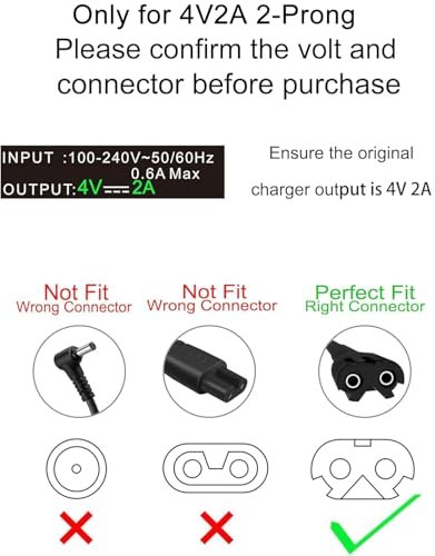 Replacement Wahl Magic Clipper Cordless Charger 4V - Compatible with Wahl 8164/8591/8148/8504, 5-Star Magic Clip, 1919 100 Year Hair Clipper Avelisse
