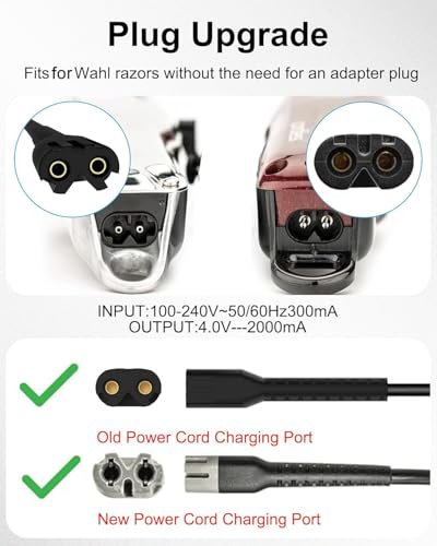 Replacement Wahl Magic Clipper Cordless Charger 4V - Compatible with Wahl 8164/8591/8148/8504, 5-Star Magic Clip, 1919 100 Year Hair Clipper Avelisse