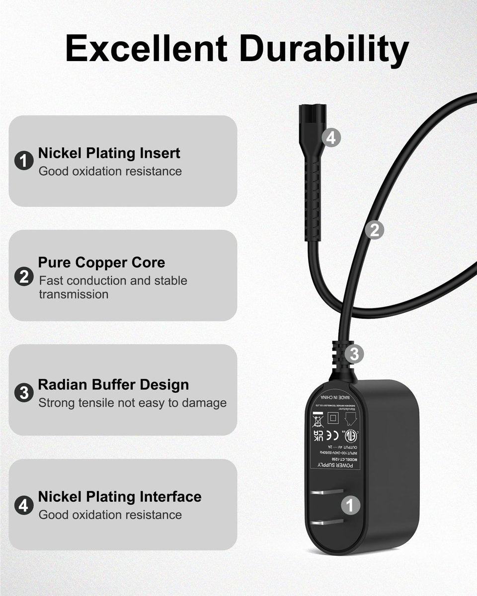 Replacement Wahl Magic Clipper Cordless Charger 4V - Compatible with Wahl 8164/8591/8148/8504, 5-Star Magic Clip, 1919 100 Year Hair Clipper Avelisse