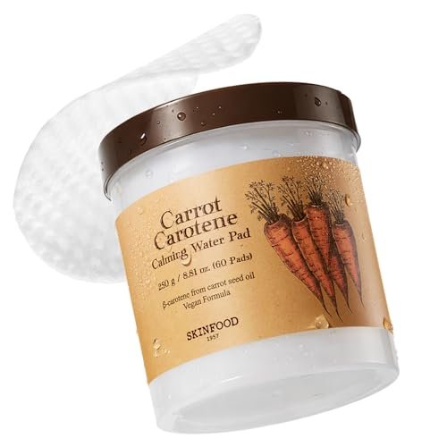 SKINFOOD Carrot Toner Pads – Instant Cooling & Redness Relief, After Sun Care, Hydrating Cotton Facial Pads (60 Count) - görsel 2