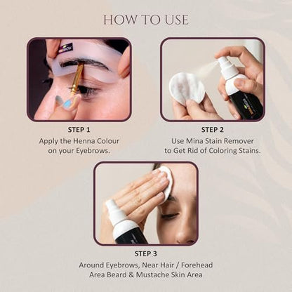 Mina Henna Tint Stain Remover – Gently Remove Hair Color from Scalp, Skin, Eyebrows, Beard & Mustache (200ml)