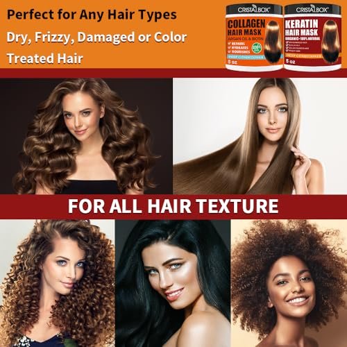 CRISTALBOX Collagen & Keratin Hair Mask 2 Pack - Deep Conditioning Treatment for Damaged, Dry Hair with Argan Oil - 5 oz Each - görsel 12
