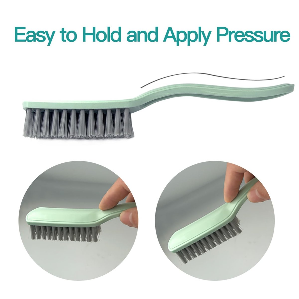 Curved Handle Nail Brush and Foot Scrubber Set - 4 Pack Hand Fingernail Cleaning Brush for Home Laundry, Shoes, Clothes, Toes, and Feet Avelisse