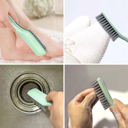 Curved Handle Nail Brush and Foot Scrubber Set - 4 Pack Hand Fingernail Cleaning Brush for Home Laundry, Shoes, Clothes, Toes, and Feet Avelisse