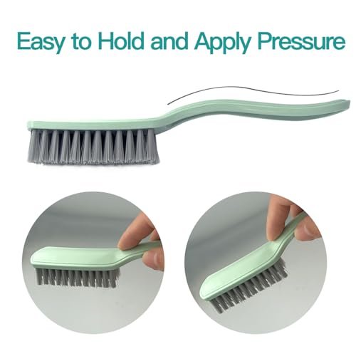 Curved Handle Nail Brush and Foot Scrubber Set - 4 Pack Hand Fingernail Cleaning Brush for Home Laundry, Shoes, Clothes, Toes, and Feet Avelisse