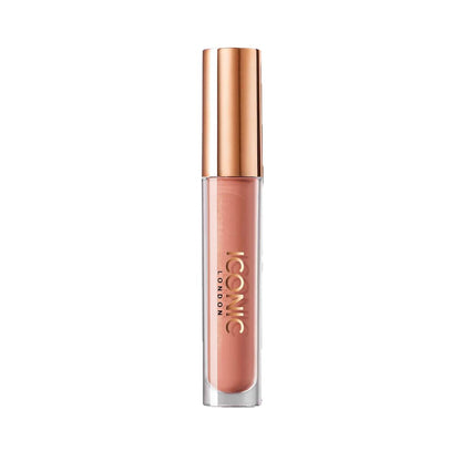 ICONIC LONDON Lip Pumping Gloss - Nearly Nude (Soft Taupe) - High-Shine, Non-Sticky Lip Gloss with Biomimetic Peptide for Voluminous Lips - Cruelty Free & Vegan - 0.16 Fl Oz