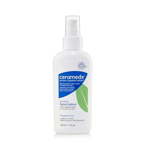 Ceramedx Soothing Facial Lotion – Natural Ceramide Moisturizer for Dry, Sensitive Skin | Fragrance Free, Vegan & Cruelty Free | 4 fl oz Avelisse