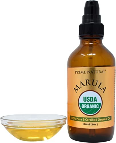 PRIME NATURAL Organic Marula Oil 4oz/120ml - USDA Certified - Cold Pressed, Unrefined, Virgin - 100% Pure, Natural, Vegan - Best for Face, Body, Hair, Nails, Skin Care Avelisse