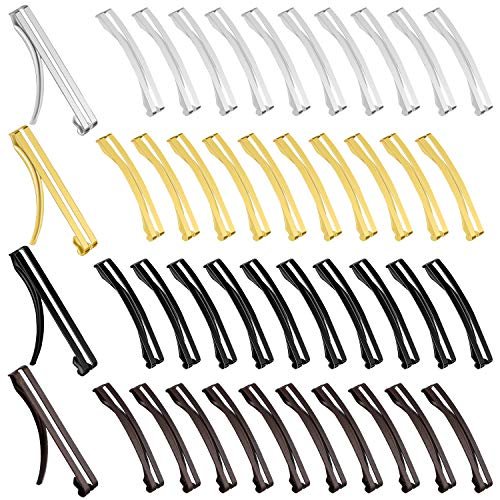 48 Pieces No Slip Metal Hair Clips – Gold, Silver, Black & Coffee Open Center Barrettes for Women Avelisse