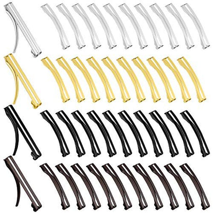 48 Pieces No Slip Metal Hair Clips – Gold, Silver, Black & Coffee Open Center Barrettes for Women Avelisse