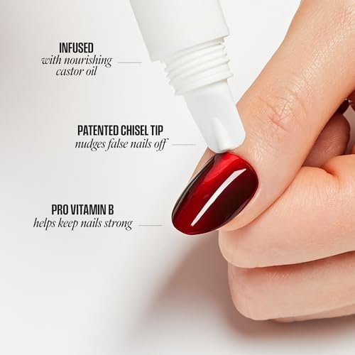 KISS Glue OFF Instant Press On Nails & Nail Glue Remover - Safe, Gentle Formula with Castor Oil & Pro Vitamin B, 0.45 fl. oz. - görsel 14