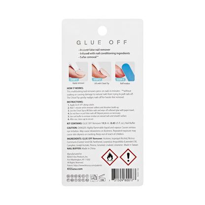 KISS Glue OFF Instant Press On Nails & Nail Glue Remover - Safe, Gentle Formula with Castor Oil & Pro Vitamin B, 0.45 fl. oz.