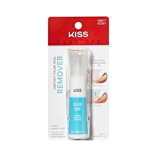 KISS Glue OFF Instant Press On Nails & Nail Glue Remover - Safe, Gentle Formula with Castor Oil & Pro Vitamin B, 0.45 fl. oz. - görsel 2