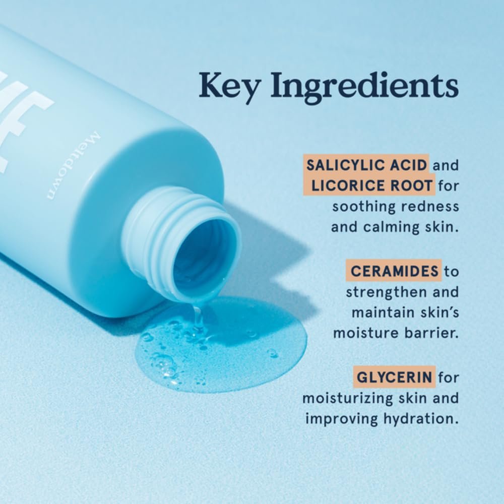 Blume Meltdown Salicylic Acid Cleanser - Balancing Gel Face Wash for Oily Skin - Hydrating Facial Cleanser with Glycerin & Ceramides - Non-Stripping & Makeup-Removing Skin Care (6 oz) Avelisse