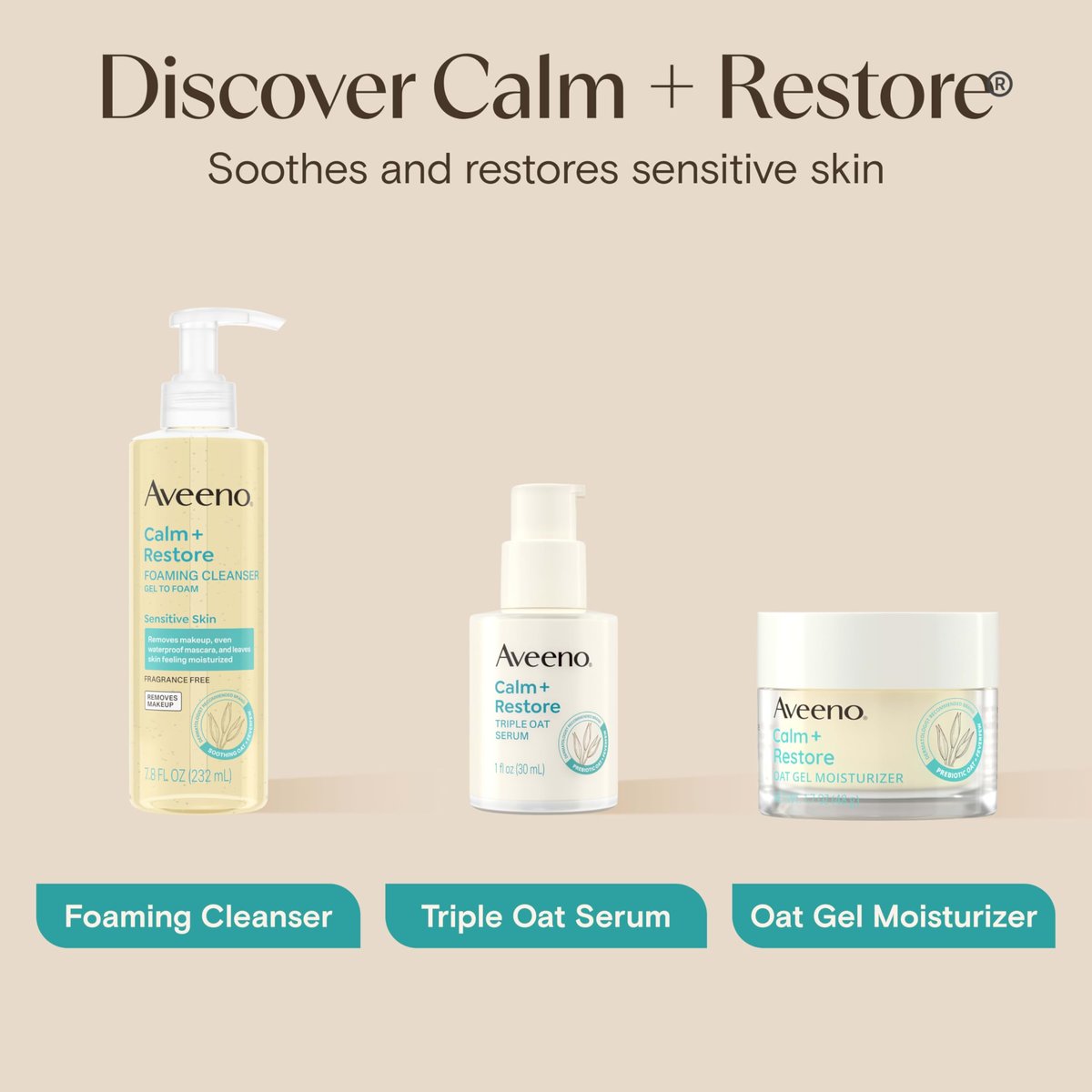Aveeno Calm + Restore Triple Oat Hydrating Face Serum for Sensitive Skin, Gentle Lightweight Facial Serum, Fragrance-Free & Hypoallergenic, 1 fl. oz - görsel 13