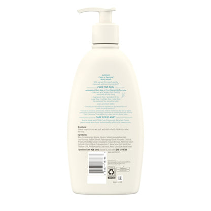 Aveeno Calm + Restore Daily Body Wash for Sensitive Skin, Fragrance Free, 18 fl oz