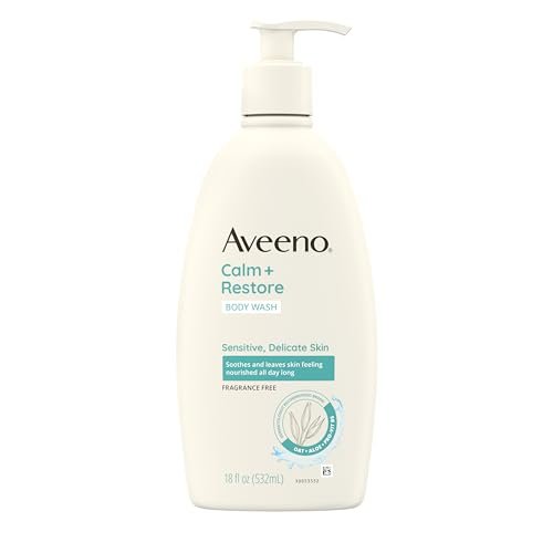 Aveeno Calm + Restore Daily Body Wash for Sensitive Skin, Fragrance Free, 18 fl oz - görsel 1