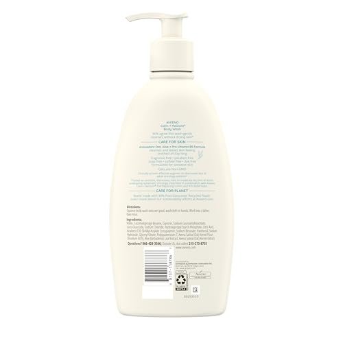 Aveeno Calm + Restore Daily Body Wash for Sensitive Skin, Fragrance Free, 18 fl oz - görsel 15