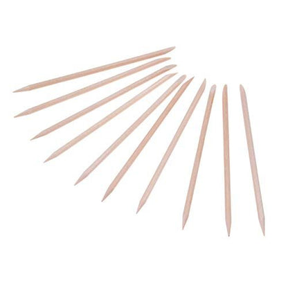 Kare & Kind 100x Double-Sided Orange Wood Nail Sticks - Cuticle Pusher Remover Cleaner - Manicure, Pedicure, DIY - Home, Nail Salon - for Beginners and Professional Nail Technicians