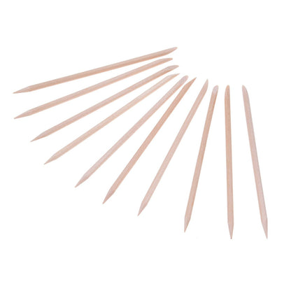 Kare & Kind 100x Double-Sided Orange Wood Nail Sticks - Cuticle Pusher Remover Cleaner - Manicure, Pedicure, DIY - Home, Nail Salon - for Beginners and Professional Nail Technicians