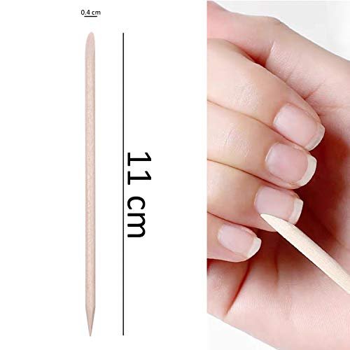 Kare & Kind 100x Double-Sided Orange Wood Nail Sticks - Cuticle Pusher Remover Cleaner - Manicure, Pedicure, DIY - Home, Nail Salon - for Beginners and Professional Nail Technicians - görsel 8