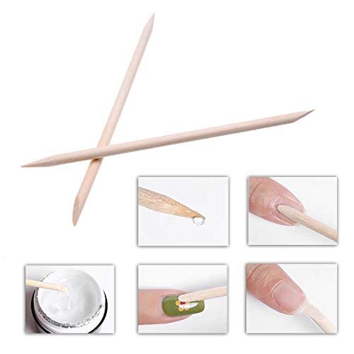Kare & Kind 100x Double-Sided Orange Wood Nail Sticks - Cuticle Pusher Remover Cleaner - Manicure, Pedicure, DIY - Home, Nail Salon - for Beginners and Professional Nail Technicians - görsel 4
