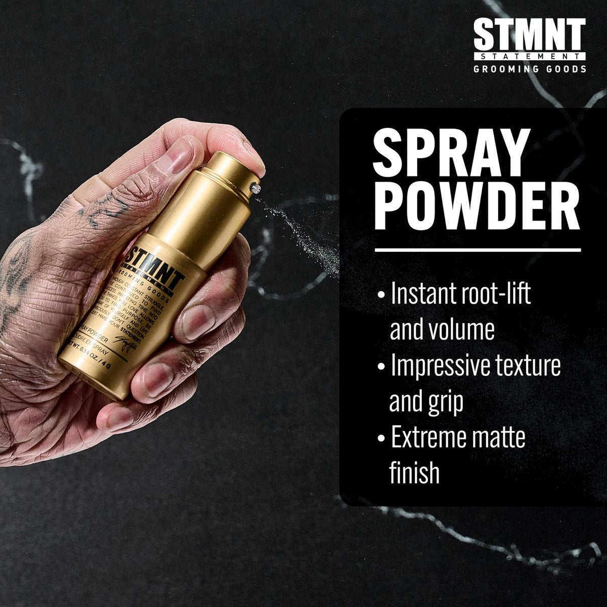 STMNT Grooming Goods Spray Powder - Extra Matte Finish, Added Texture & Grip, Super Lightweight Formula (0.14 oz) - görsel 5