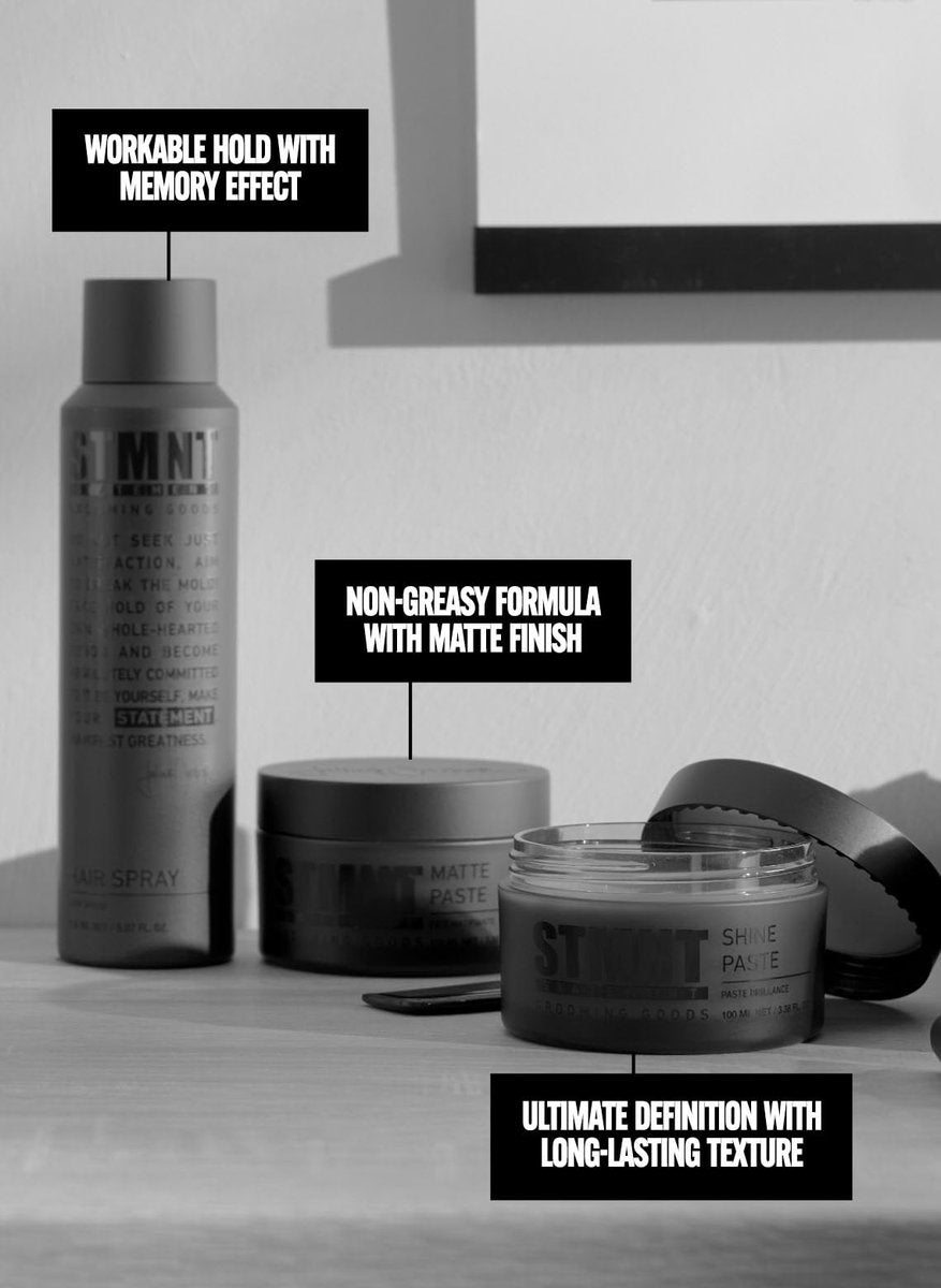 STMNT Grooming Goods Matte Paste – Strong Hold Hair Clay for Men, High Volume, Non-Greasy, 3.38 oz Avelisse