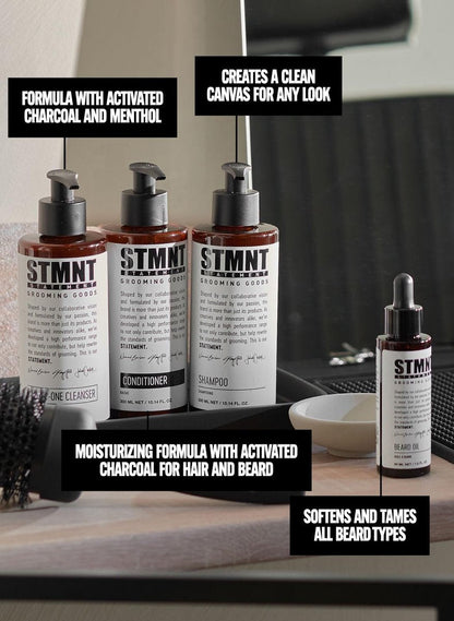 STMNT Grooming Goods Moisturizing Conditioner with Activated Charcoal & Menthol – Softens Hair & Restores Shine – 10.1 oz – All Hair Types Avelisse