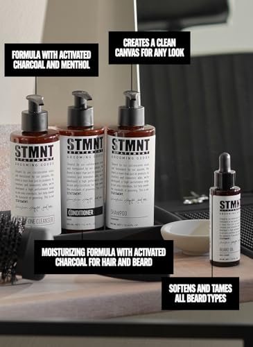 STMNT Grooming Goods Moisturizing Conditioner with Activated Charcoal & Menthol – Softens Hair & Restores Shine – 10.1 oz – All Hair Types Avelisse
