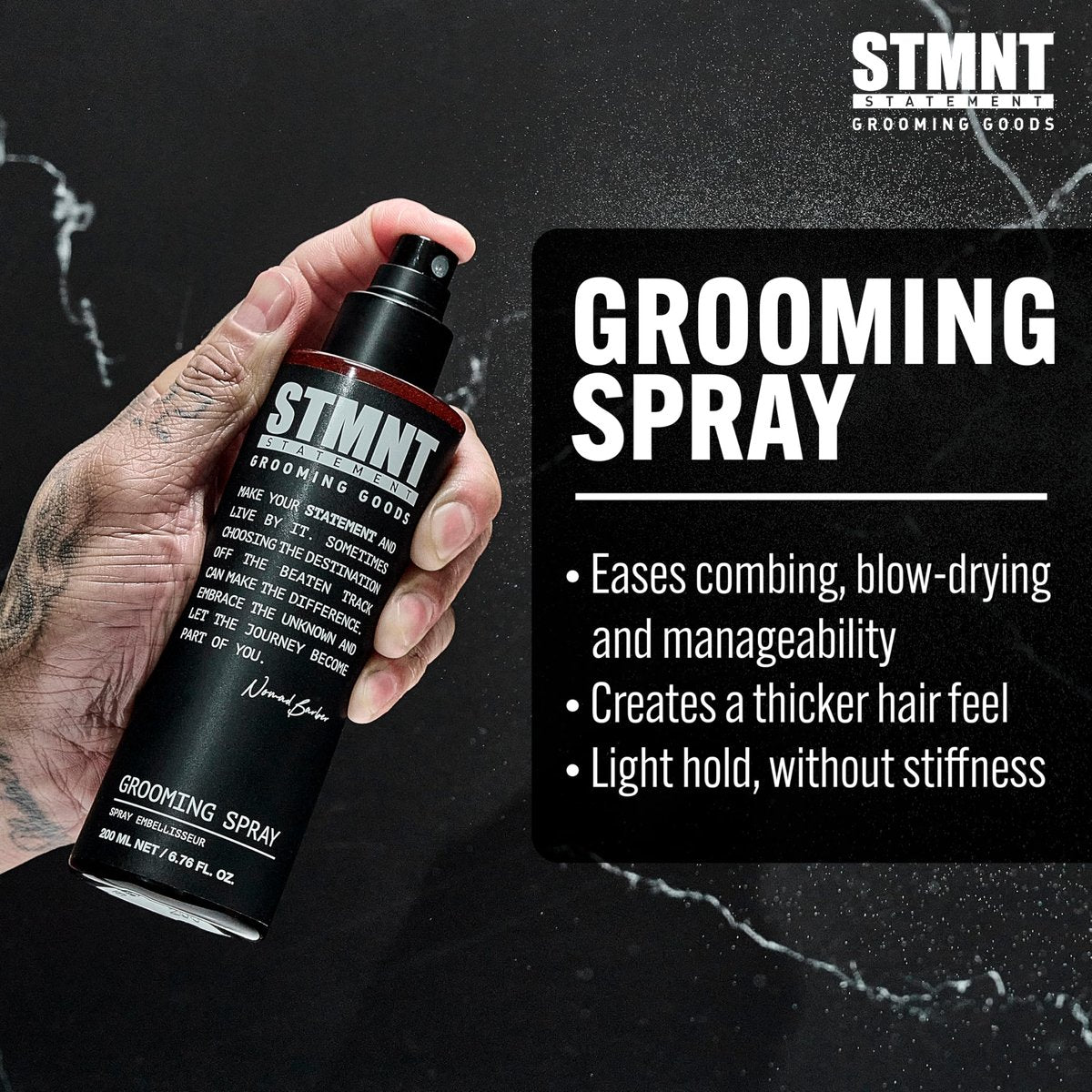 STMNT Grooming Goods Grooming Spray - Natural Finish, Thicker Hair Feel, Non-Sticky, 6.7 oz - görsel 5
