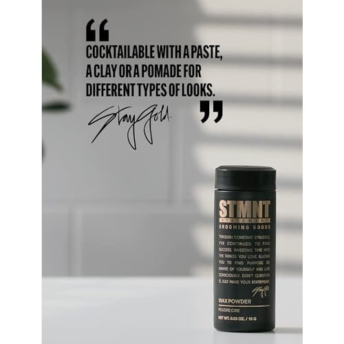 STMNT Grooming Goods Wax Powder – Semi-Matte Finish, Medium Control, Added Grip and Volume for Fuller Hair (0.53 oz) - görsel 6
