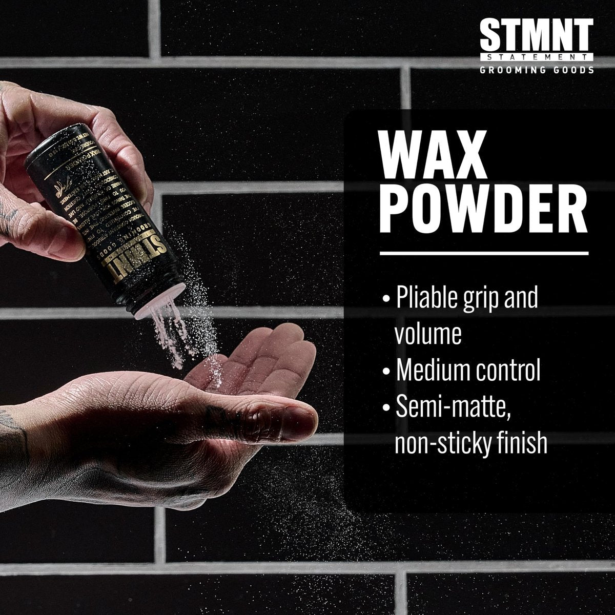 STMNT Grooming Goods Wax Powder – Semi-Matte Finish, Medium Control, Added Grip and Volume for Fuller Hair (0.53 oz) - görsel 7