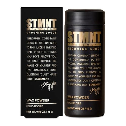 STMNT Grooming Goods Wax Powder – Semi-Matte Finish, Medium Control, Added Grip and Volume for Fuller Hair (0.53 oz)