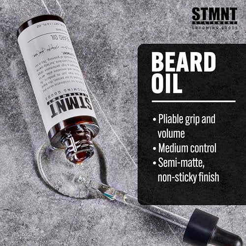 STMNT Grooming Goods Beard Oil, 1.6 oz – Silicone Free, Moisturizing Formula with Natural Oils Avelisse