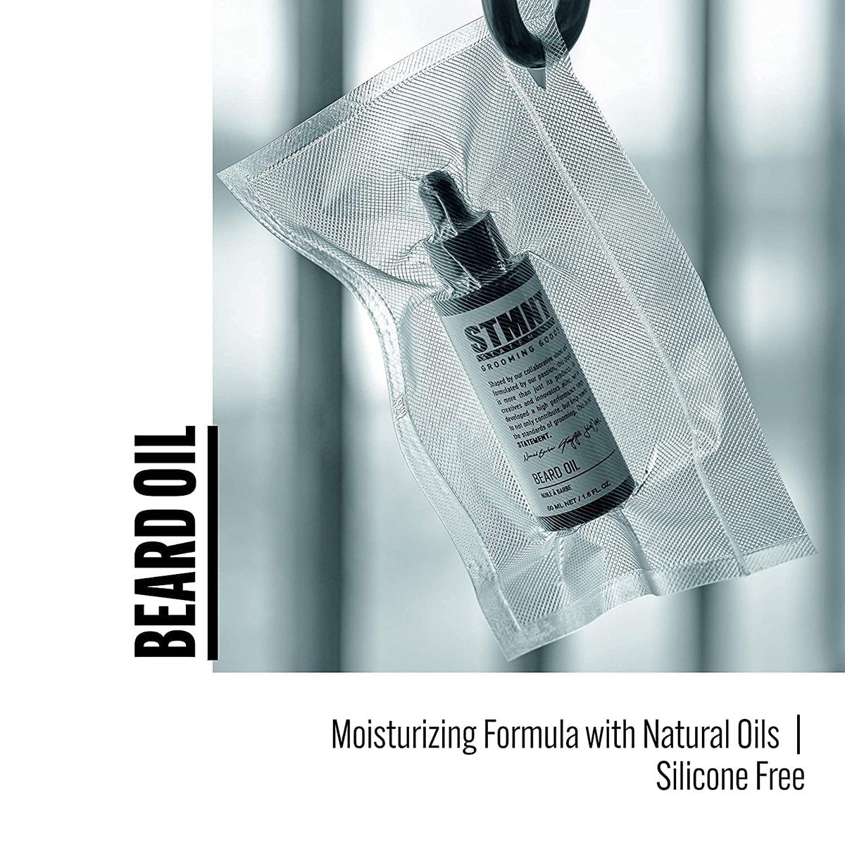 STMNT Grooming Goods Beard Oil, 1.6 oz – Silicone Free, Moisturizing Formula with Natural Oils Avelisse
