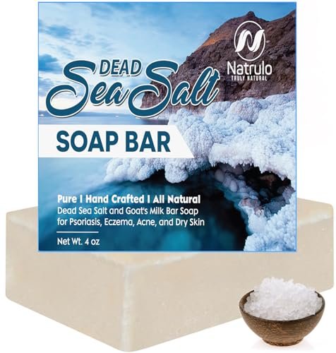 Natrulo Dead Sea Salt & Goat Milk Soap Bar – 4oz All Natural Face & Body Soap for Psoriasis, Eczema, Acne, Dry Skin – Exfoliating, Brightening, Nourishing - görsel 2