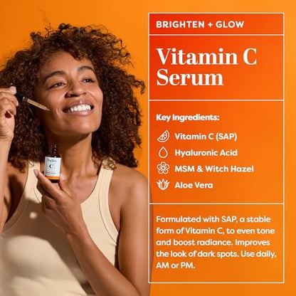 TruSkin Face Serum Duo – Vitamin C & Retinol Serums for AM & PM Anti-Aging Skincare Routine, Brightening & Smoothing Facial Serums, 1 fl oz Each Avelisse