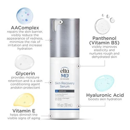 EltaMD Skin Recovery Face Serum – Redness Relief for Sensitive Skin, Visibly Reduces Redness in 24 Hours, 1.0 oz Pump Avelisse