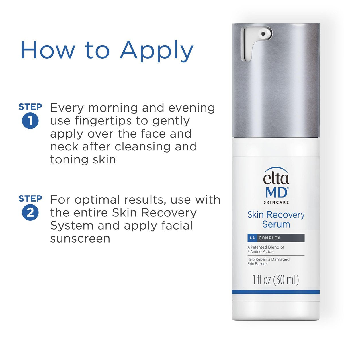 EltaMD Skin Recovery Face Serum – Redness Relief for Sensitive Skin, Visibly Reduces Redness in 24 Hours, 1.0 oz Pump Avelisse