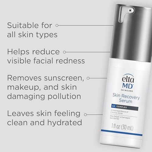 EltaMD Skin Recovery Face Serum – Redness Relief for Sensitive Skin, Visibly Reduces Redness in 24 Hours, 1.0 oz Pump Avelisse
