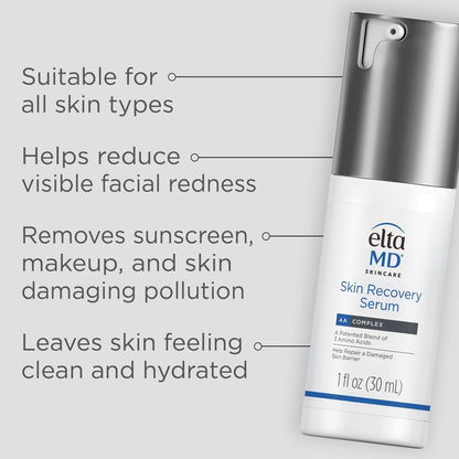 EltaMD Skin Recovery Face Serum – Redness Relief for Sensitive Skin, Visibly Reduces Redness in 24 Hours, 1.0 oz Pump Avelisse