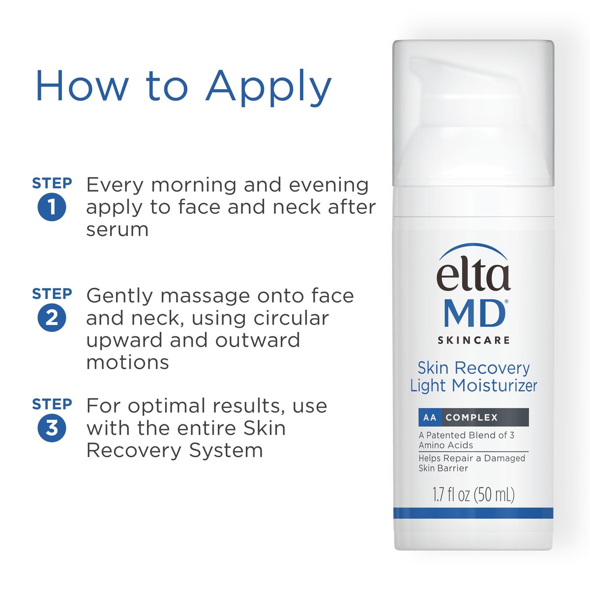 EltaMD Skin Recovery Light Face Moisturizer for Dry Skin, Oil Free Moisturizer for Face and Acne Prone Skin Care, 1.7 oz Pump Avelisse