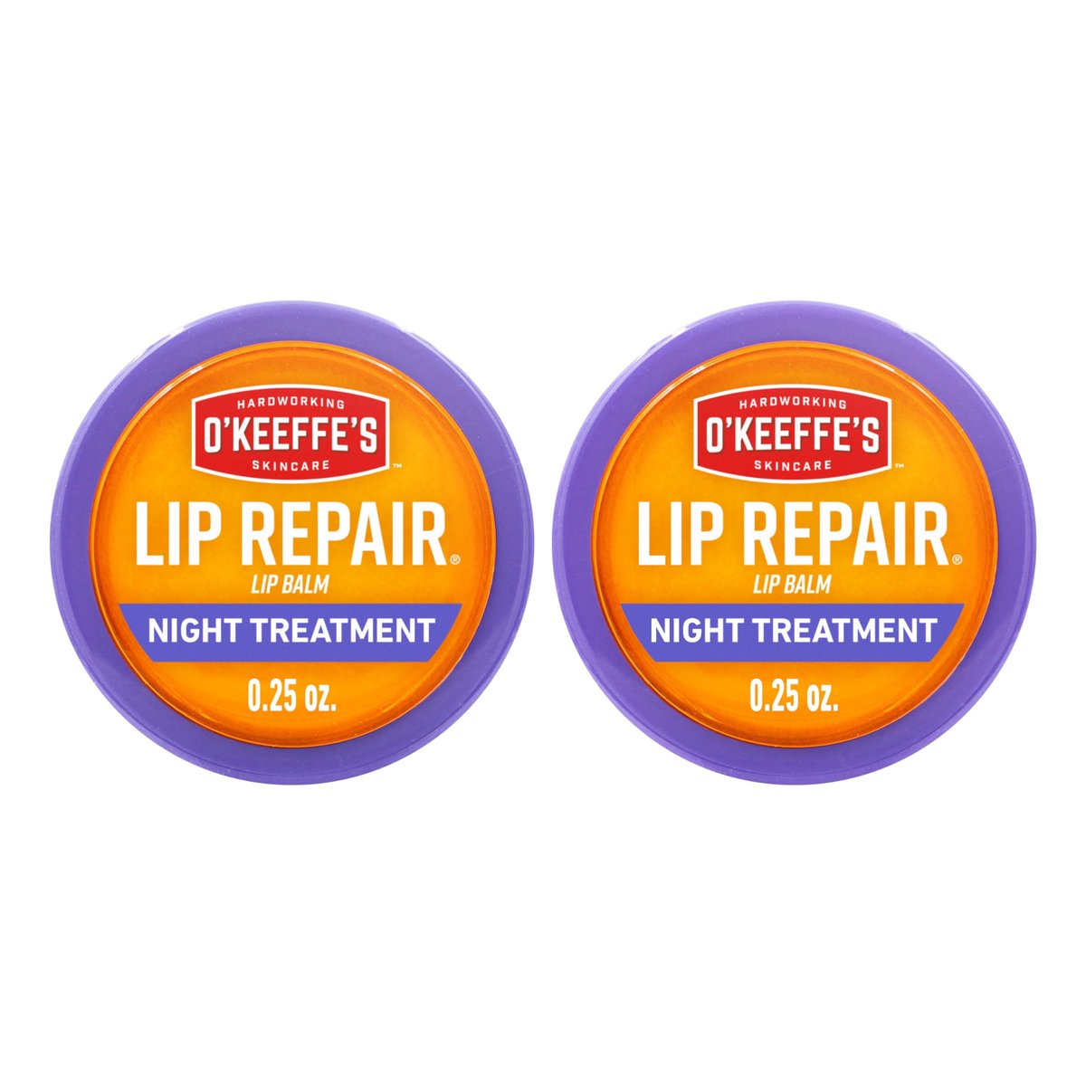 O'Keeffe's Lip Repair Night Treatment Lip Balm for Dry, Cracked Lips - 0.25 Ounce Jar (2 Pack) - Moisturizer for Extremely Cracked, Dry Lips - görsel 1