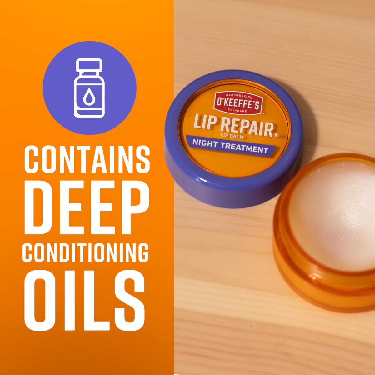 O'Keeffe's Lip Repair Night Treatment Lip Balm for Dry, Cracked Lips - 0.25 Ounce Jar (2 Pack) - Moisturizer for Extremely Cracked, Dry Lips - görsel 7