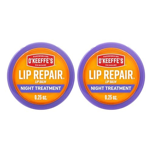 O'Keeffe's Lip Repair Night Treatment Lip Balm for Dry, Cracked Lips - 0.25 Ounce Jar (2 Pack) - Moisturizer for Extremely Cracked, Dry Lips - görsel 2